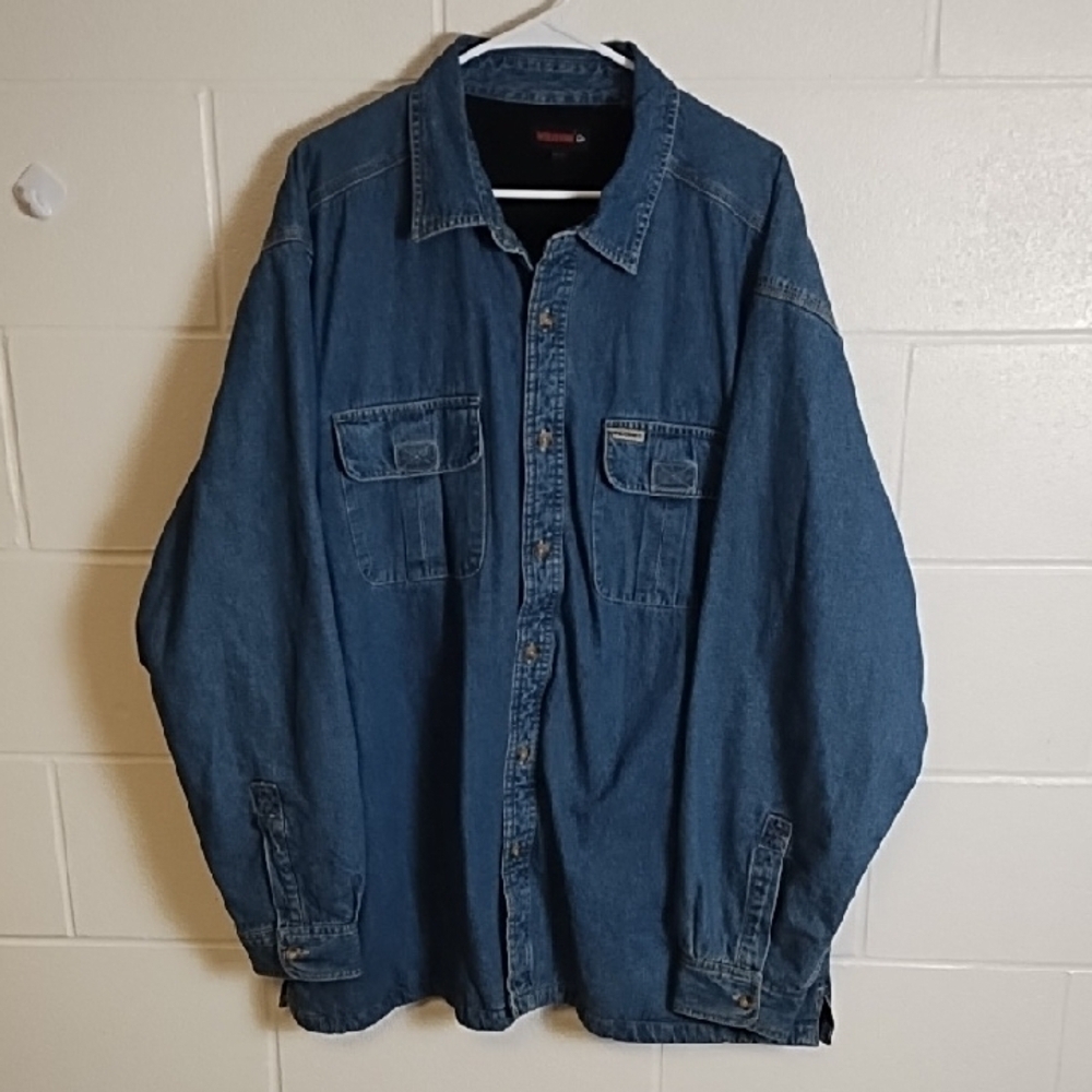 Blue Denim Barn Jacket Fleece Lined Utility Coat